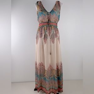 Alberto Makali Maxi Dress in Multicolor Print size 6